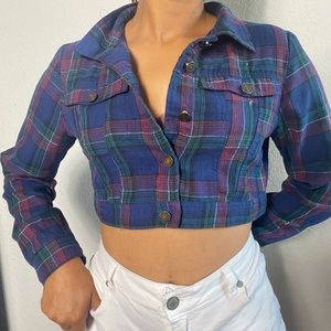 Cropped Button up Knit Top